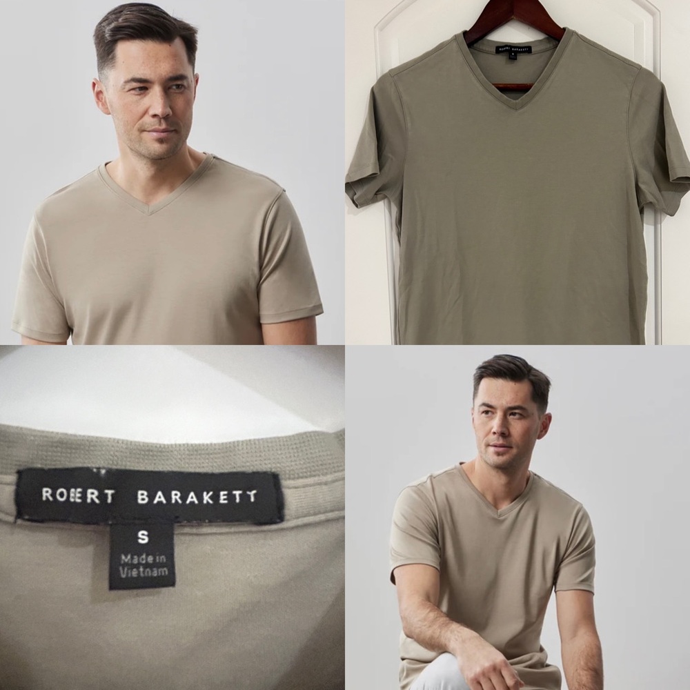 Robert Barakett Men's V-Neck T-Shirt - Olive